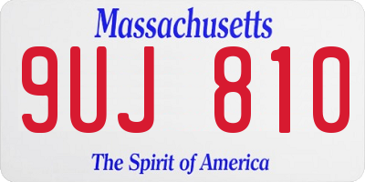 MA license plate 9UJ810