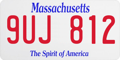 MA license plate 9UJ812