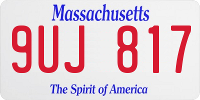 MA license plate 9UJ817