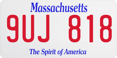 MA license plate 9UJ818