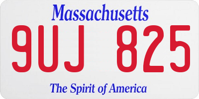 MA license plate 9UJ825