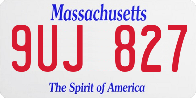 MA license plate 9UJ827