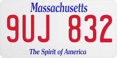 MA license plate 9UJ832