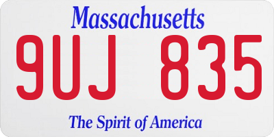 MA license plate 9UJ835