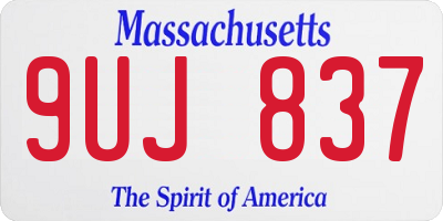 MA license plate 9UJ837