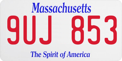 MA license plate 9UJ853