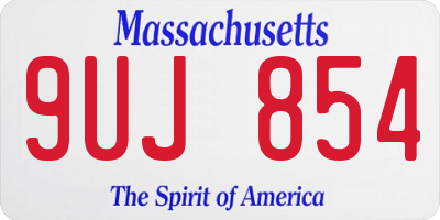 MA license plate 9UJ854