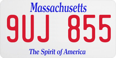 MA license plate 9UJ855