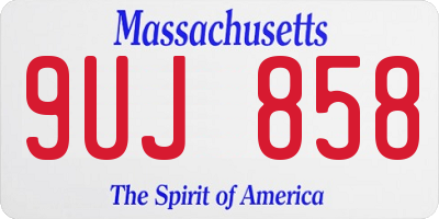 MA license plate 9UJ858