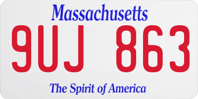 MA license plate 9UJ863