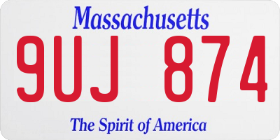 MA license plate 9UJ874
