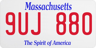 MA license plate 9UJ880