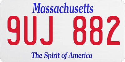 MA license plate 9UJ882