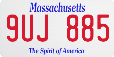 MA license plate 9UJ885