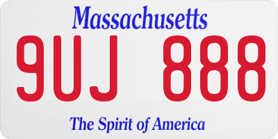 MA license plate 9UJ888