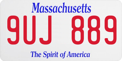 MA license plate 9UJ889
