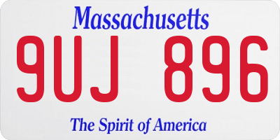 MA license plate 9UJ896