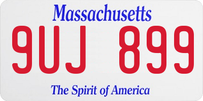MA license plate 9UJ899