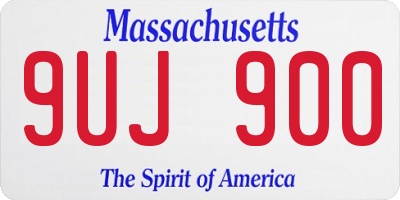 MA license plate 9UJ900