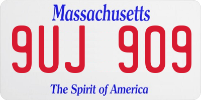 MA license plate 9UJ909