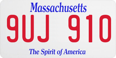 MA license plate 9UJ910