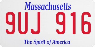 MA license plate 9UJ916