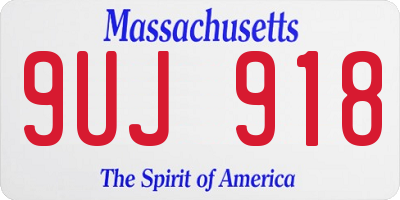 MA license plate 9UJ918