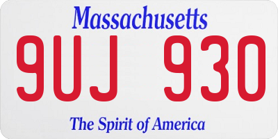 MA license plate 9UJ930