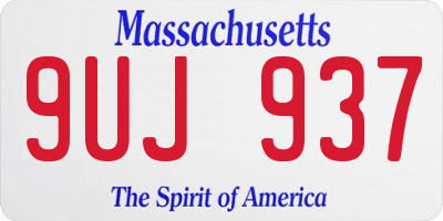 MA license plate 9UJ937