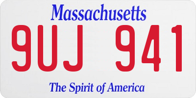 MA license plate 9UJ941