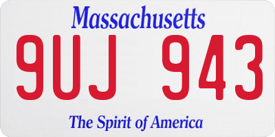 MA license plate 9UJ943