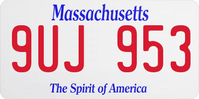 MA license plate 9UJ953