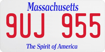 MA license plate 9UJ955
