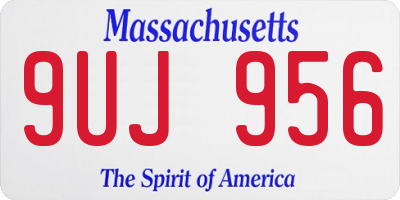 MA license plate 9UJ956