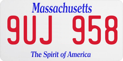 MA license plate 9UJ958