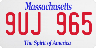 MA license plate 9UJ965