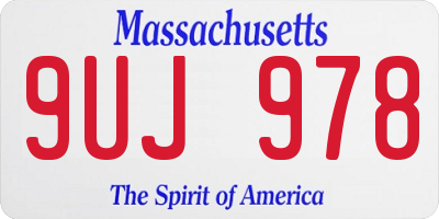 MA license plate 9UJ978