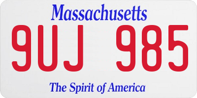 MA license plate 9UJ985