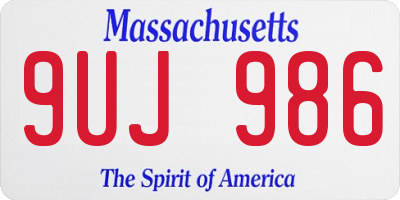 MA license plate 9UJ986