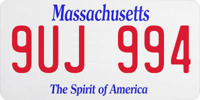 MA license plate 9UJ994