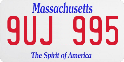 MA license plate 9UJ995