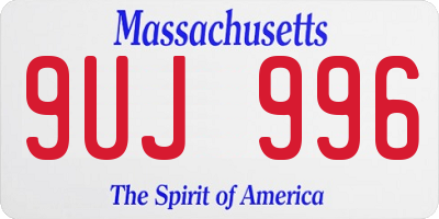 MA license plate 9UJ996