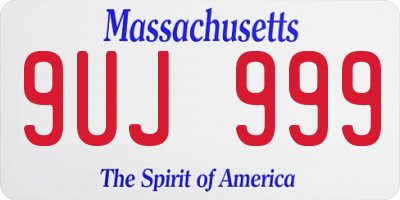 MA license plate 9UJ999