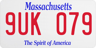 MA license plate 9UK079