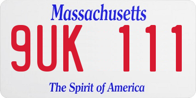 MA license plate 9UK111