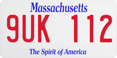 MA license plate 9UK112
