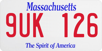 MA license plate 9UK126