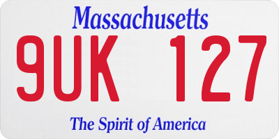 MA license plate 9UK127