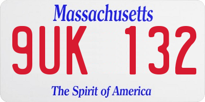 MA license plate 9UK132