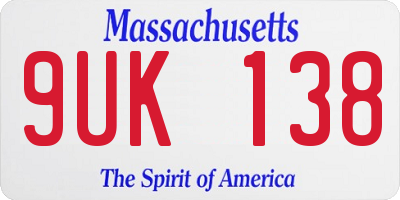 MA license plate 9UK138